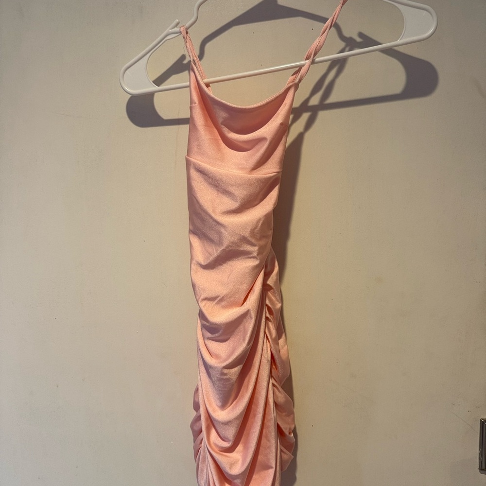 Pink Ruched Dress